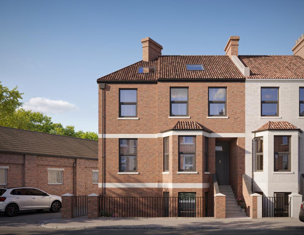 Lot: 78 - FREEHOLD SITE WITH PLANNING FOR TWO SPLIT LEVEL FLATS - CGI of proposed front elevation